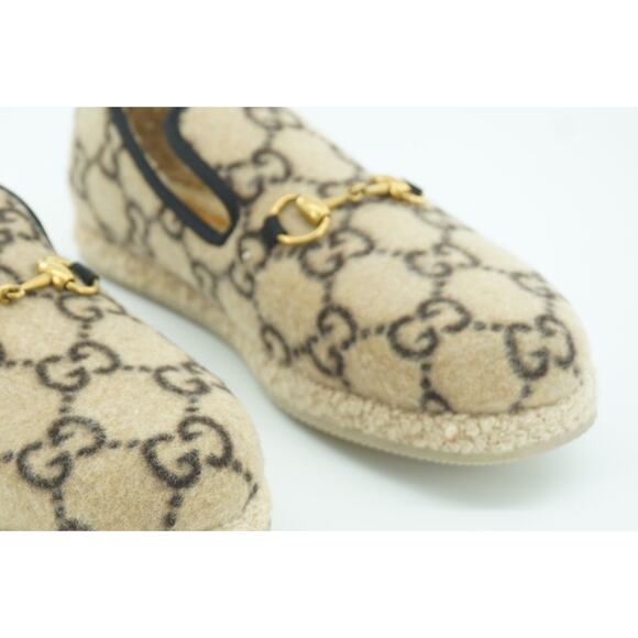 Gucci Fria Interlocking GG Horsebit Loafer Beige men dress shoe Wool Fur main image 5
